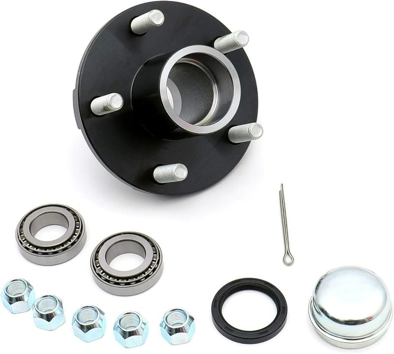 Photo 1 of Trailer Hub Kit, 5 Bolt on 4-1/2 Inch Circle,for 2,200 lbs axle, Include 1-1/16 inch I.D. Bearings,fit 1-1/16 Inch Straight Spindle