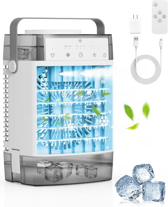 Photo 1 of Portable Air Conditioners, 1000ml Portable Air Conditioner, 1600ml Computer SP120 RGB Fans Blue, Powerful 3 Speeds 7 Colors LED Portable Personal for Room Bedroom