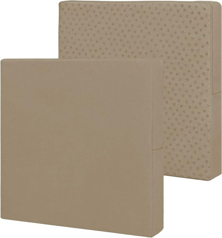 Photo 1 of Easy-Going Waterproof Patio Cushion Covers 24x24x4 inch 2 Pack Replacement Non-Slip Outdoor Seat Cushion Slipcover with Zipper. Camel