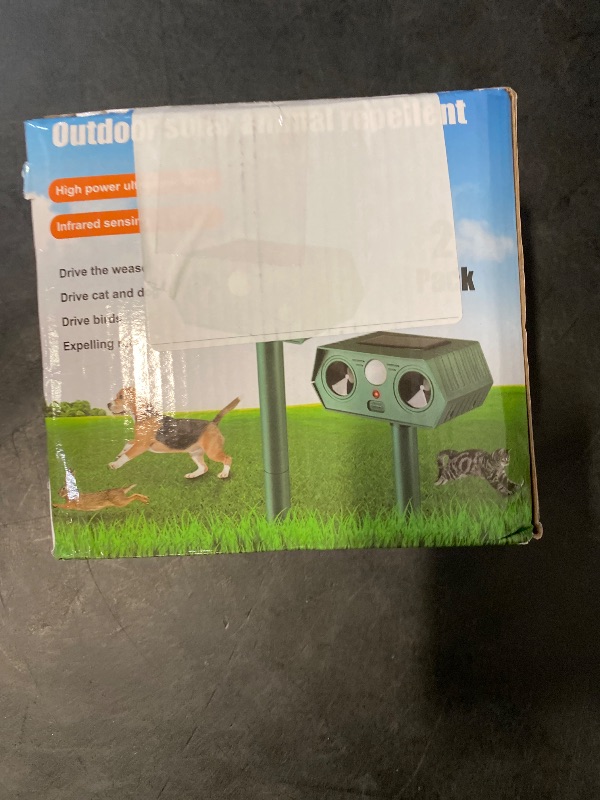 Photo 1 of 2025 Solar Animal Repellent,Upgraded Ultrasonic Cat Repellent Outdoor,Waterproof Deer Deterrent for Bird Dog Skunk,Squirrels Deterrent with Motion Detection Flash Lights for Farm Patio (2 Pack)