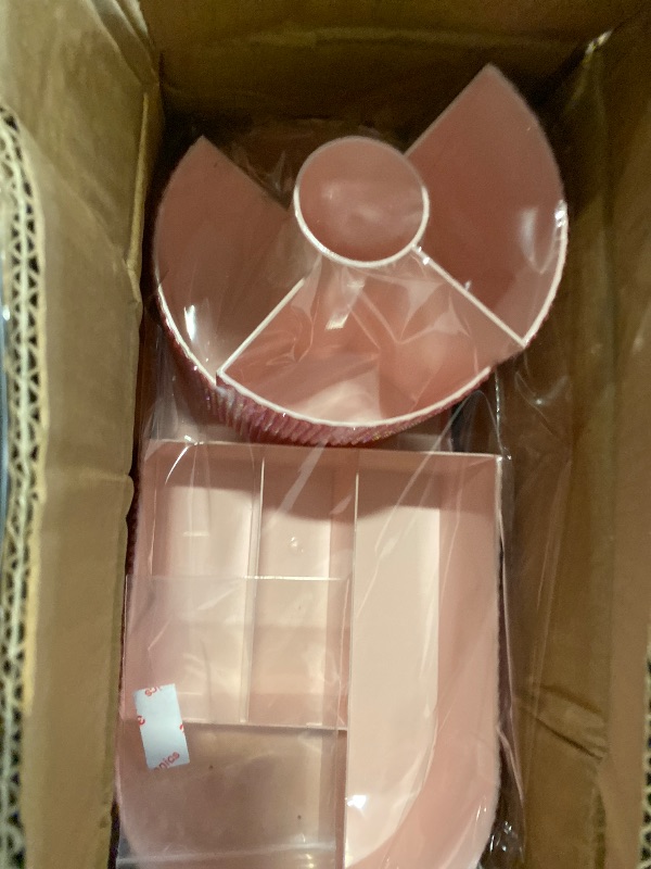 Photo 1 of Pink Large Vanity Organizer Cosmetic Storage Makeup & Skincare Organizer