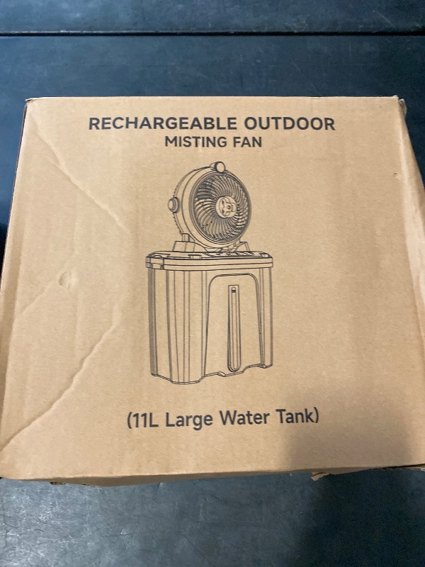 Photo 1 of Portable Misting Fan with 11L Large Bucket, 20000mAh USB Rechargeable Battery Operated Camping Fans, 3 Large Spray Nozzles & 3 Strong Wind Speeds Misting Fan, Misting Fans for Outside