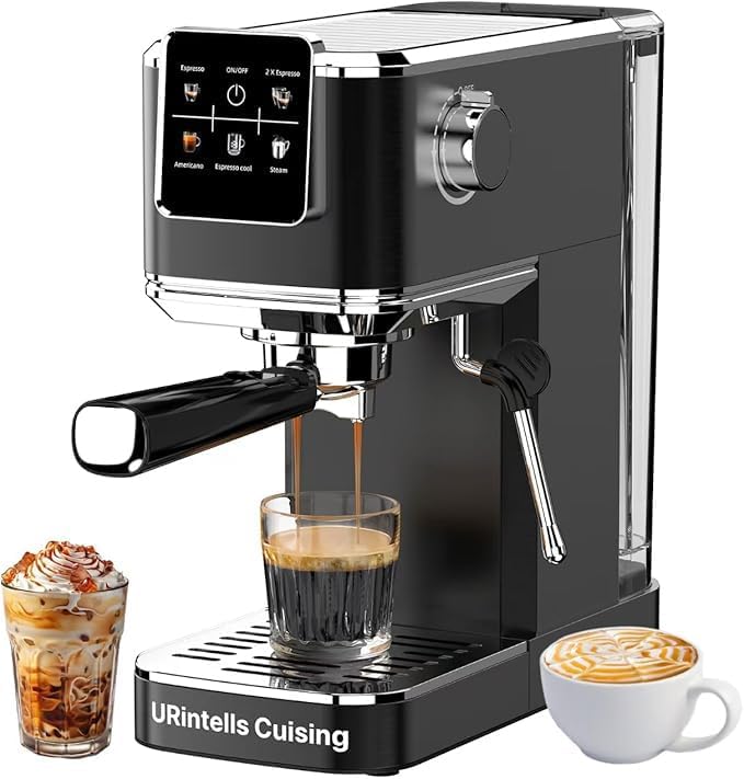 Photo 1 of URintells Espresso Machine Coffee Machine with Touch Screen, Steam Milk Frother, Fast Heat Up System Espresso Maker

