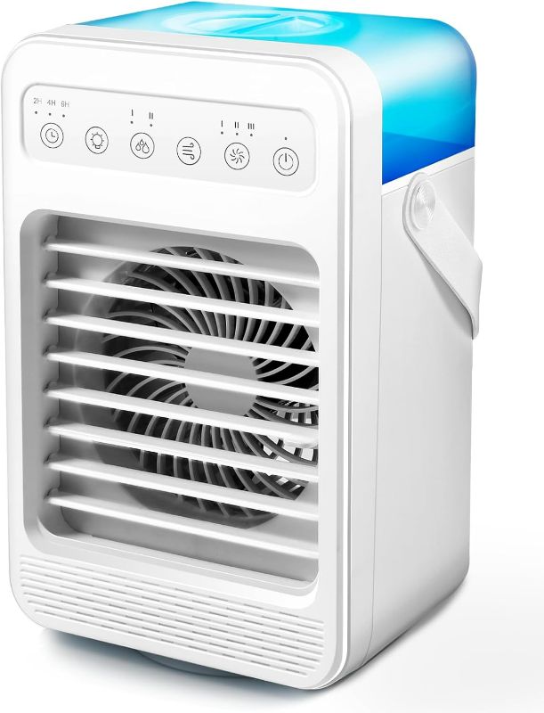 Photo 1 of Portable Air Conditioners, Mini Air Conditioner Personal Evaporative Air Cooler with 4 Speeds 7 Colors, 600ML Portable Ac Unit Fan 2 Cool Mist Water Tank for Room Office Car