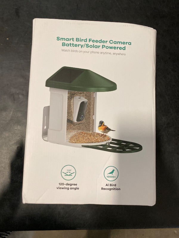 Photo 1 of Bird Feeder with Camera with AI Identify Birds Species Solar Panel, Smart Bird House with Cam, 2K Live View, Instant Arrival Alerts