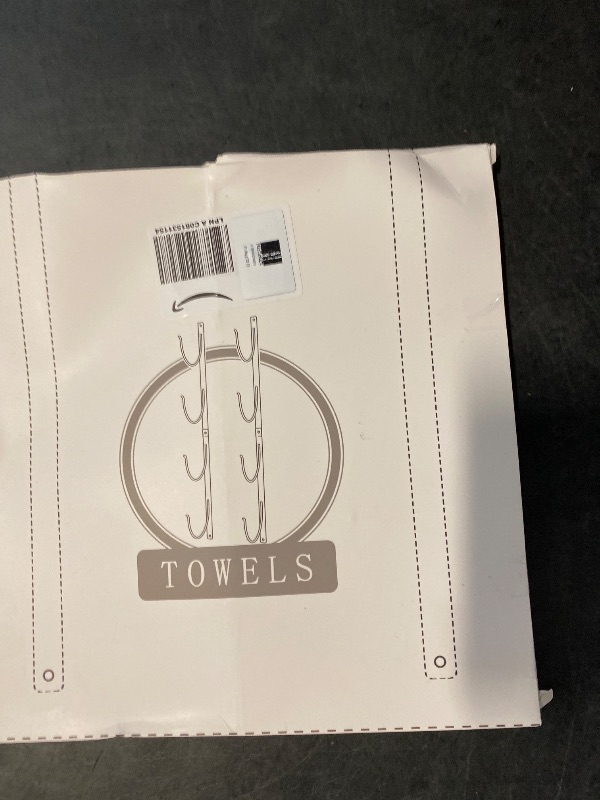 Photo 1 of Bathroom Rolled Towel Rack: 4-Tier Wall Mounted Towel Storage Holder, Hanging Organizer for Towels, Blankets, Large Bath Sheets, Space Saving in RV, Closet, Toilet, Cabinet, Black Metal
