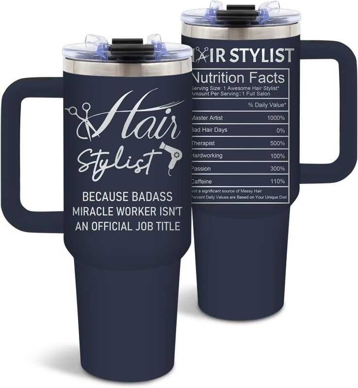 Photo 1 of DUUV Hair Stylist Gifts for Women Men, Hairdresser Gifts for Birthday Thanksgiving Christmas Graduation, Thank You Gift for Hairstylist Beautician, Hairdresser Tumbler 40 Oz, 1PCS