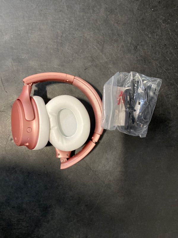 Photo 1 of INFURTURE H1 Plus Doubly Fed Hybrid Active Noise Cancelling Headphones with EQ Mode?Wireless Over Ear Bluetooth Headphones with 4 Microphone, 90H Playtime,Lightweight for Home Travel Office(Pink)