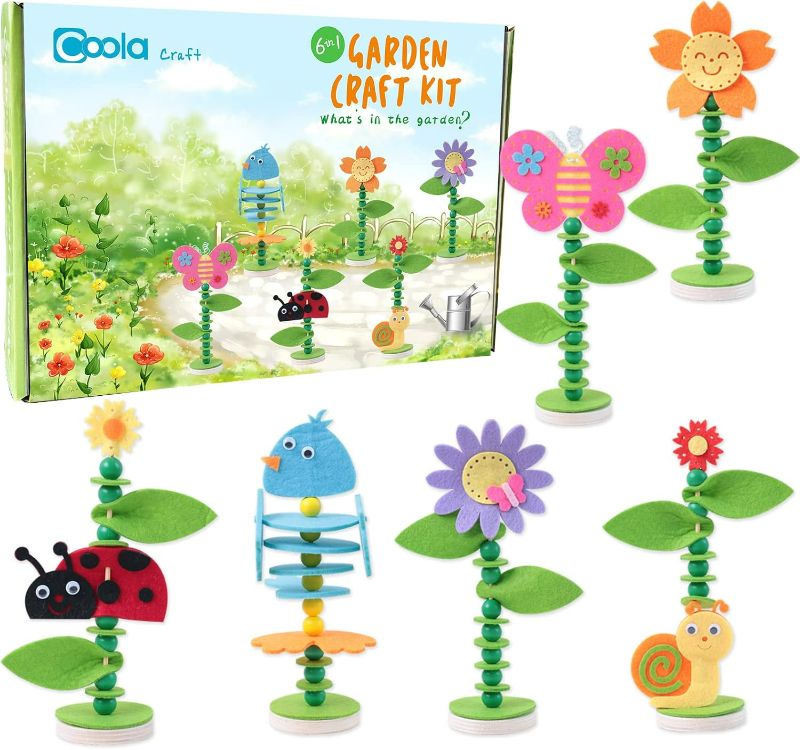 Photo 1 of Coola Spring Craft Kit for Kids - Art and Craft DIY Early Educational Toys Suitable for Girls & Boys Pack 6 Include 2Flowers Snail Birdie Butterfly Ladybug Best Gift for Kids Age 3,4,5,6,7,8,9