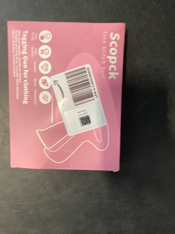Photo 1 of Stitch  For Clothes - Handheld Stitch Tag Gun Quick Clothing Fixer - Tagging Gun - Sewing Kit Includes 6 Needle, 1000 Black Fasteners & 1000 White Fasteners (Pink)