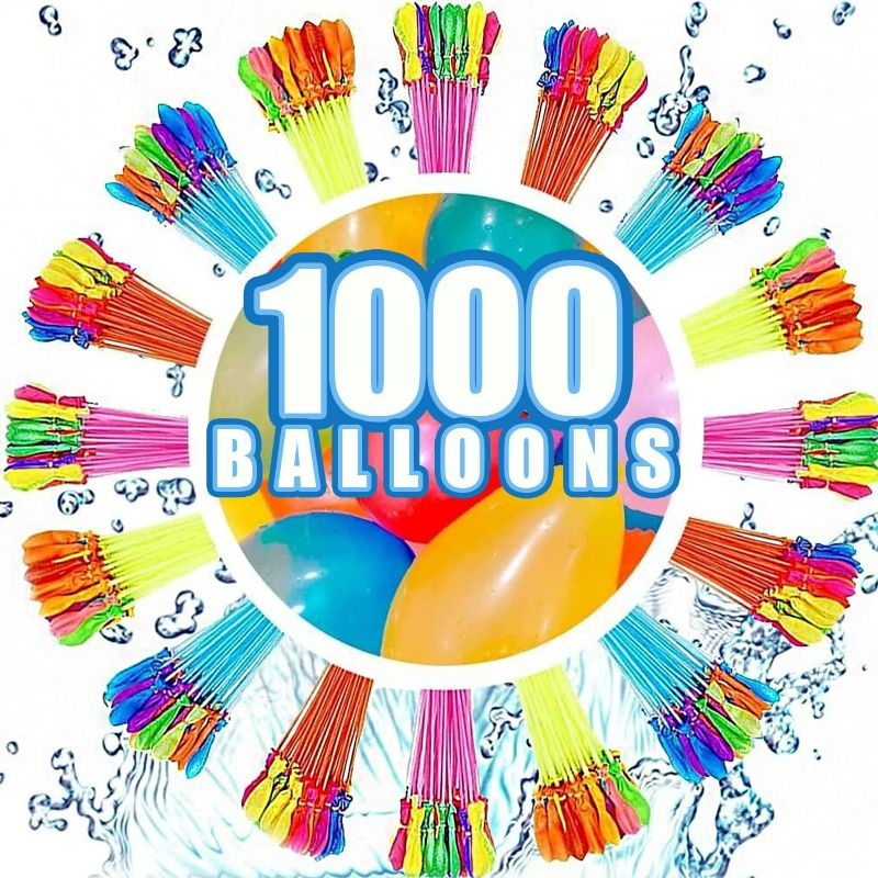 Photo 1 of Water Balloons Quick Fill Bulk – 1000 Pack Refill Kit, Fast Fill & Self-Sealing Water Bombs for Kids & Adults,Outdoor Summer Games,Pool, Party & Backyard Fun