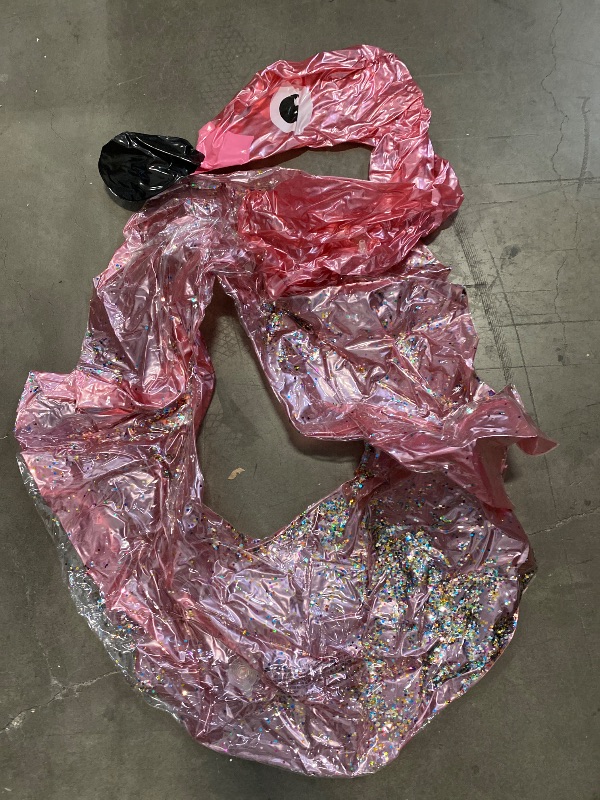 Photo 1 of 2 Pack Inflatable Flamingo Pool Floats Translucent Glitter Flamingo Float Rose Gold Flamingo Swim Pool Floats for Kids Adult Summer Beach Water Party Supplies