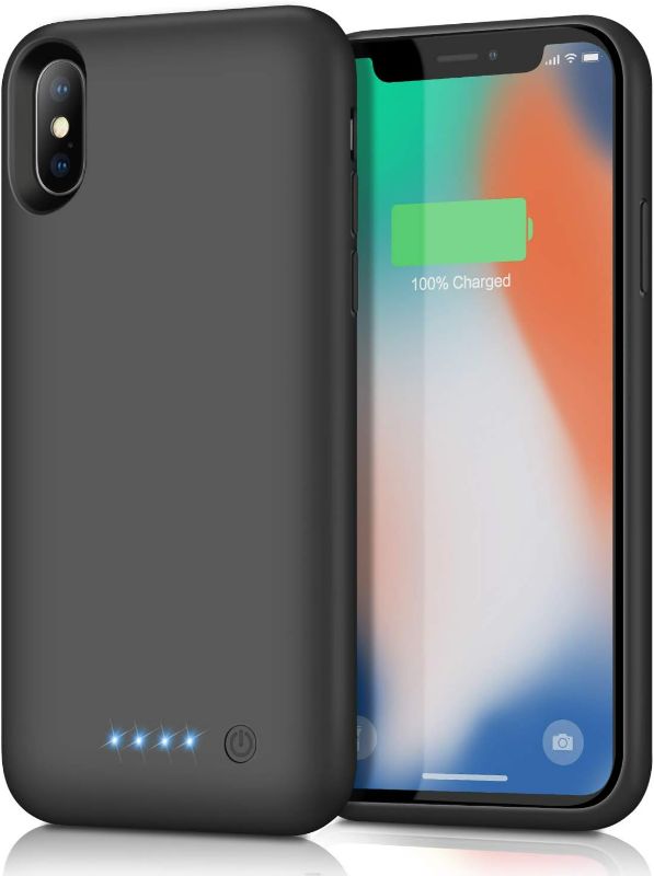 Photo 1 of Feob Battery Case for iPhone Xs/X, Rechargeable 6500mAh Portable | Extended Battery Pack | Power Bank Charger | 5.8 inch | Black