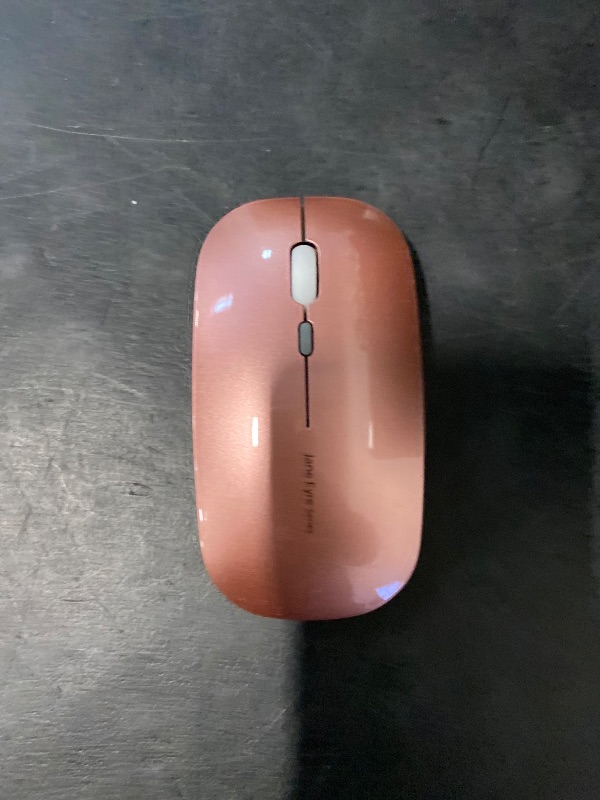 Photo 1 of Uciefy Q5 Slim Rechargeable Wireless Mouse, 2.4G Portable Optical Silent Ultra Thin Wireless Computer Mouse with USB Receiver and Type C Adapter, Compatible with PC, Laptop, Desktop (Rose Gold)