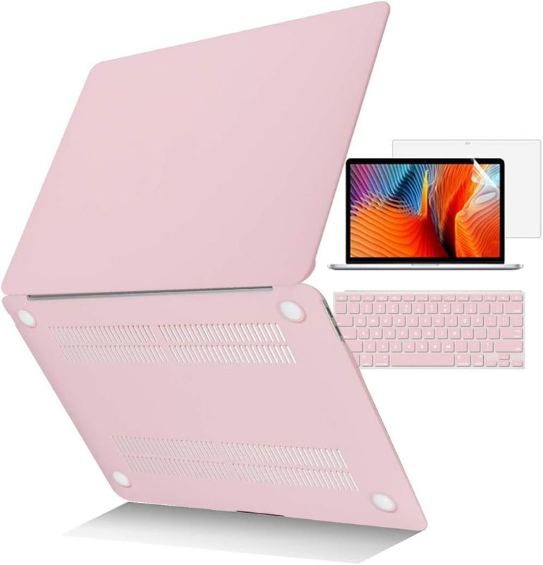 Photo 1 of MacBook Air 13 inch Case 2019 2018 Release A1932, Plastic Hard Shell Case Cover Only Compatible with 13 inch MacBook Air 13 Case with Retina Display Touch ID, Rose Quartz