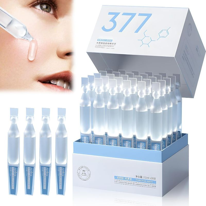 Photo 1 of Hyaluronic Acid Tubes, 3% Hyaluronic Acid Serum Ultra-Hydrating Vials,Ultra-Hydrating Serum Single-Use Vials,Hyaluronic Acid Serum,Moisturizing, Firming and Tendering (1Pack,30Pcs)
