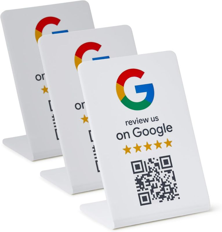 Photo 1 of Google Review Stand - NFC & QR Code, Easy Setup, For All Businesses (3-Pack)