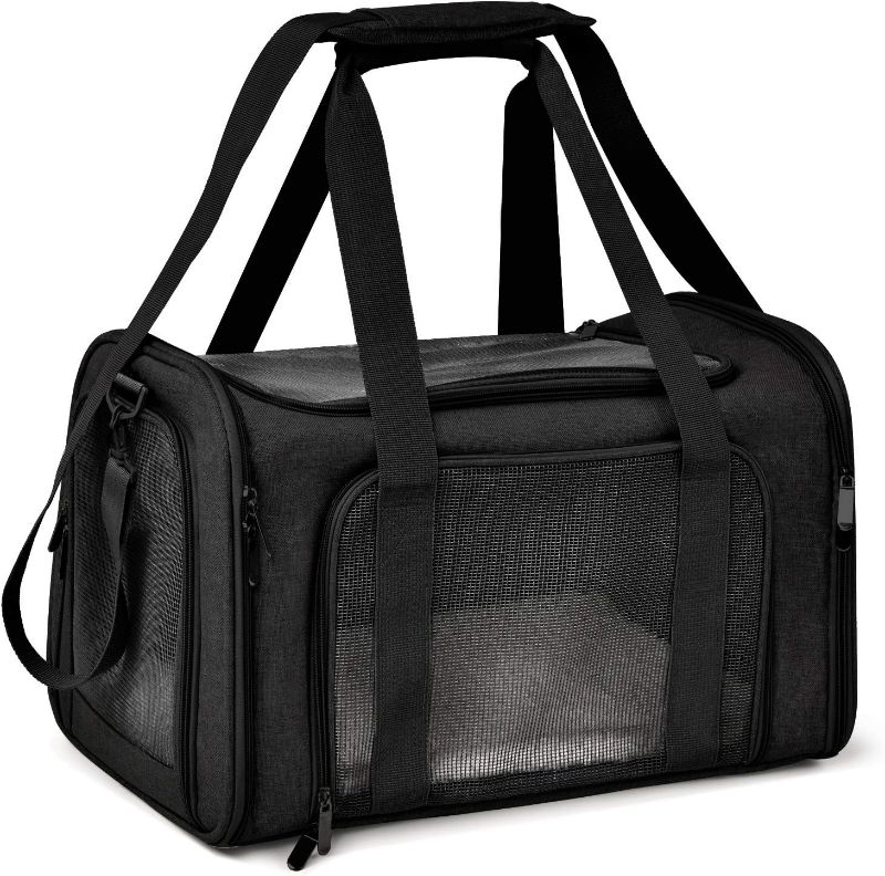 Photo 1 of Cat Carriers Dog Carrier Pet Carrier for Small / Medium Cats Dogs Puppies (Up To 15lbs), TSA Airline Approved Small Dog Carrier Soft Sided, Collapsible Waterproof Travel Puppy Carrier -Black