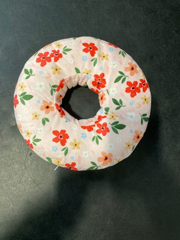 Photo 1 of Ear Piercing Pillow with Removable Pillowcase, Soft and Comfortable Donut Pillow, Ear Pillows with Holes for Ear Pain, Piercing, Pain Relief Sleeping, Pressure Sore, Ear Pressure Relief (Pink Flower)