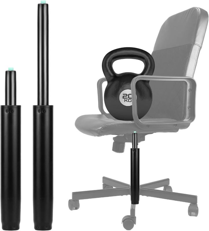 Photo 1 of QWORK Extra Long Gas Lift Cylinder Replacement for Drafting Chairs & Bar Stools, 7.6'' Stroke, 1000 lbs Capacity, Class 4 (Black)