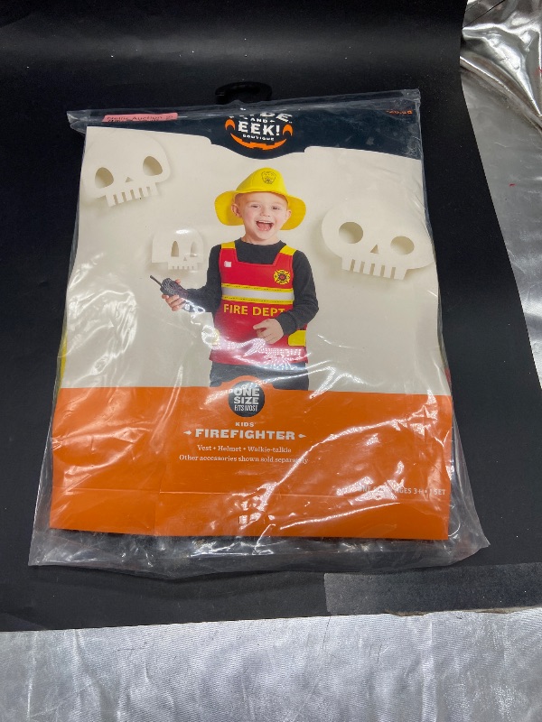 Photo 1 of one size 3+ Kids' Firefighter Vest Halloween Costume Kit - Hyde & EEK!