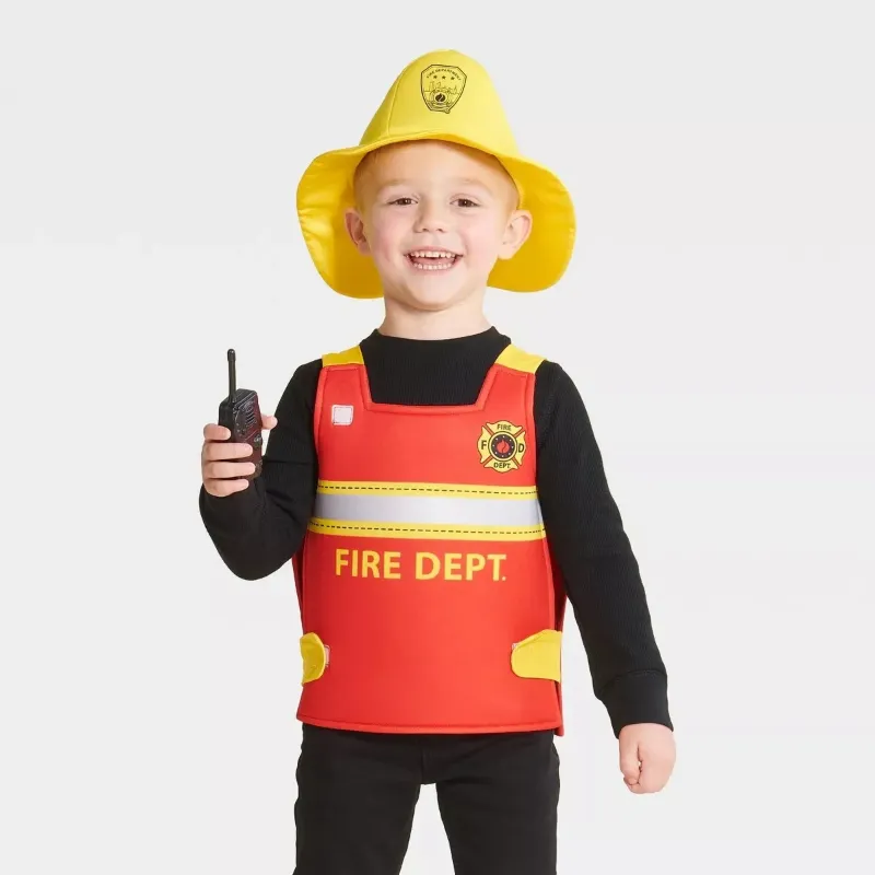Photo 1 of one size 3+ Kids' Firefighter Vest Halloween Costume Kit - Hyde & EEK!