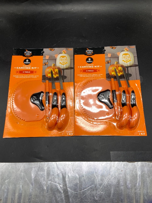 Photo 1 of 2 pack Pumpkin Carving Kit - 8 Stencils and 4 Tools halloween accessories 