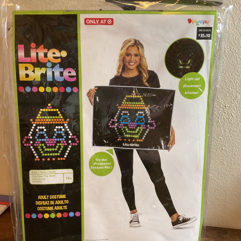 Photo 1 of New Woman's Black Lite up Lite Brite Halloween Costume Overlay One Size Fits Most
