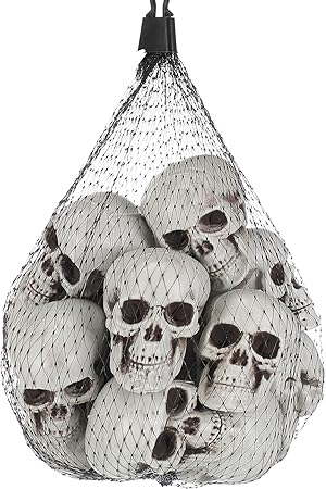 Photo 1 of 10 Mini Halloween Skull Heads - Skull Decor for Party, Table Decor, Home Gift
