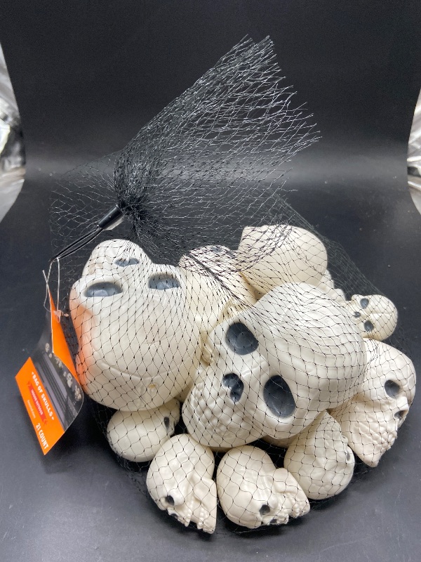 Photo 1 of 10 Mini Halloween Skull Heads - Skull Decor for Party, Table Decor, Home Gift