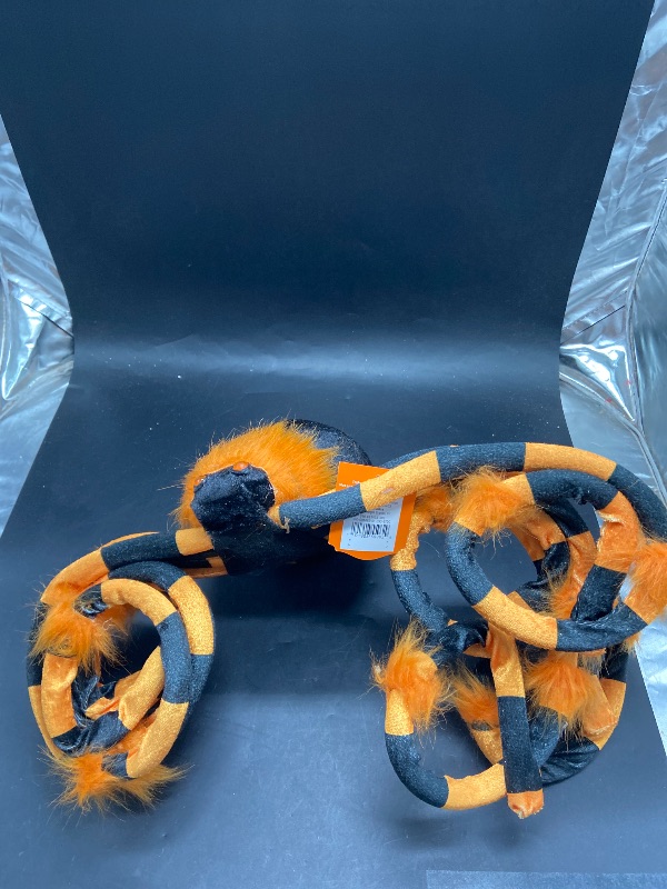 Photo 1 of Large Plush Spider Orange Halloween Decorative Prop - Hyde & EEK!