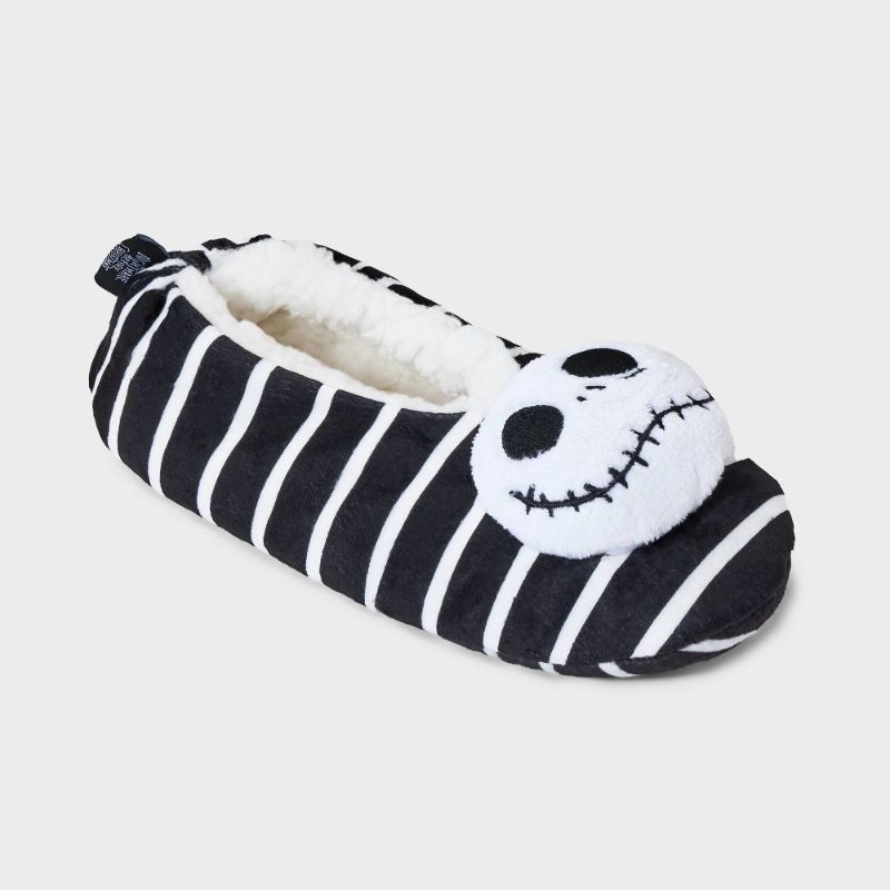 Photo 1 of Size S/M- Women's Disney the Nightmare Before Christmas Fleece Slipper Socks with Grippers - Black/White