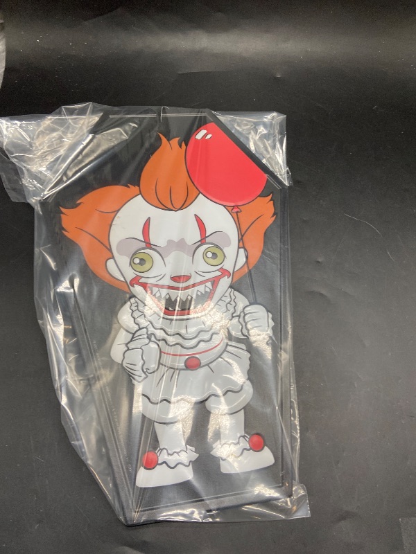 Photo 1 of IT Pennywise Tin Metal Sign Coffin Shape 14-Inch X 9-Inch Horror Movie Classic