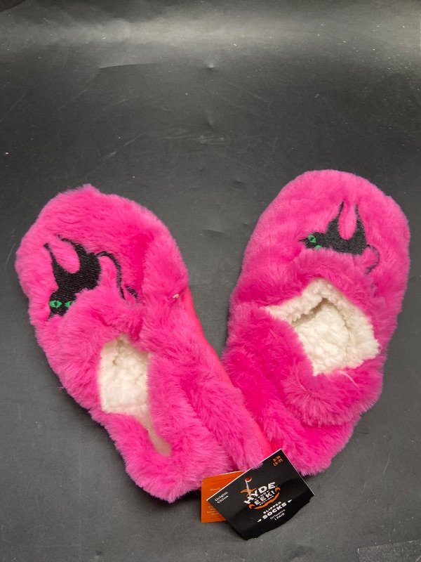 Photo 1 of  Size 5-7 Black Cat Slipper Socks With Gripper Kids Pink