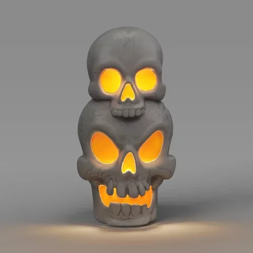 Photo 1 of 
22.5" Light and Sound Stacked Skulls Outdoor Halloween Decorative Prop - Hyde and EEK! Boutique