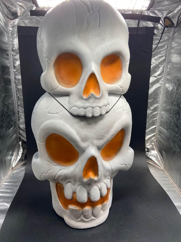 Photo 1 of
22.5" Light and Sound Stacked Skulls Outdoor Halloween Decorative Prop - Hyde and EEK! Boutique