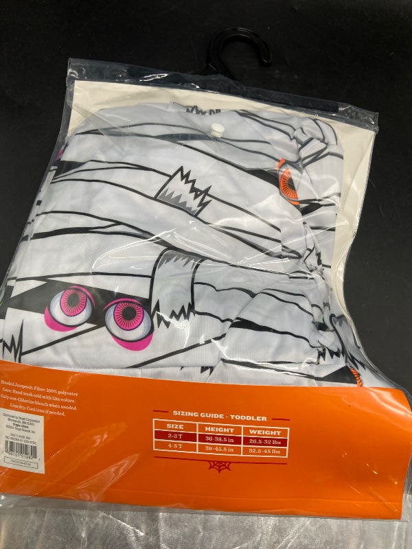 Photo 1 of 2-3 Toddler Blacklight Responsive Neon Eyes Mummy Halloween Costume Jumpsuit - Hyde & EEK! Boutique™