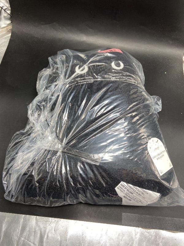 Photo 1 of 15" T Black Cat Plush Toss Pillow 2024 Halloween Always First