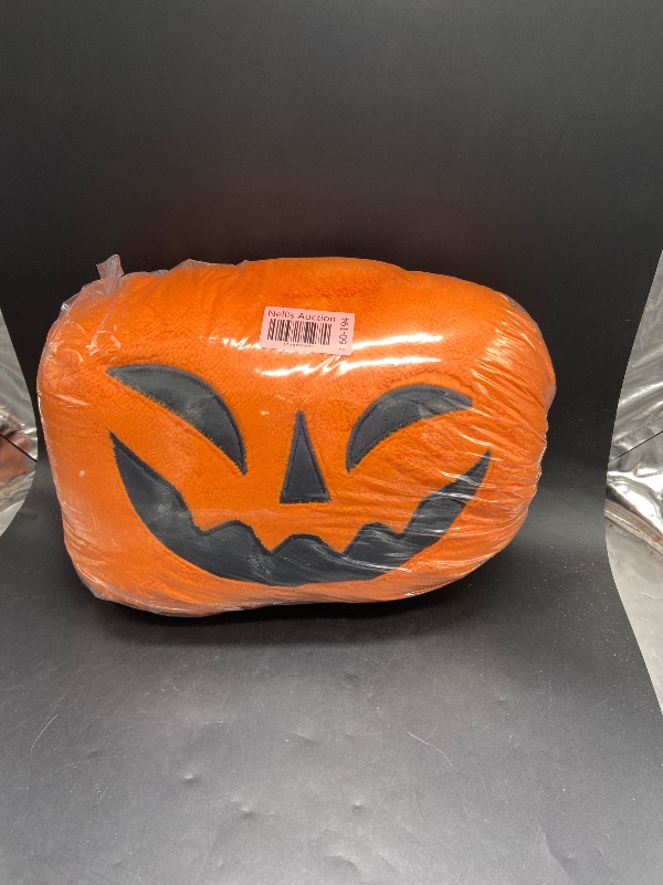 Photo 1 of Pumpkin Shaped Halloween Faux Shearling Pillow Orange - Hyde and EEK! Boutique