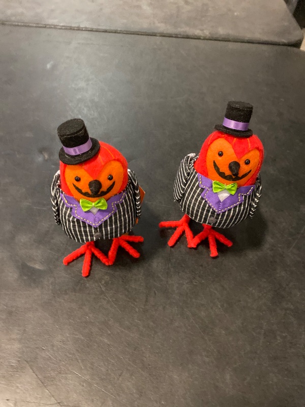 Photo 1 of 2 pack Gourdon' Felt Bird Halloween Decorative Figurine - Hyde & EEK! Boutique