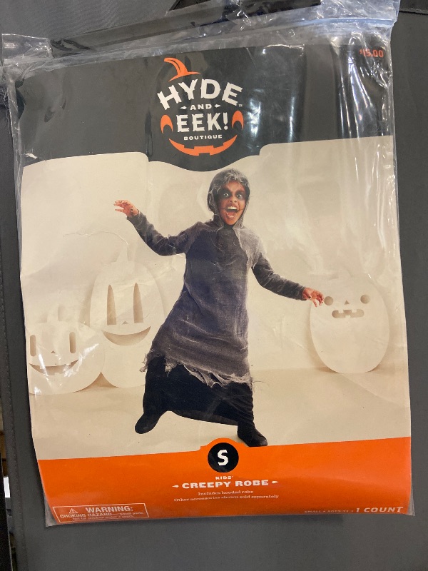Photo 1 of (S) Boys Hyde and Eek CREEPY Robe Ghoul Zombie Halloween Costume Size Sm M Lar NWT