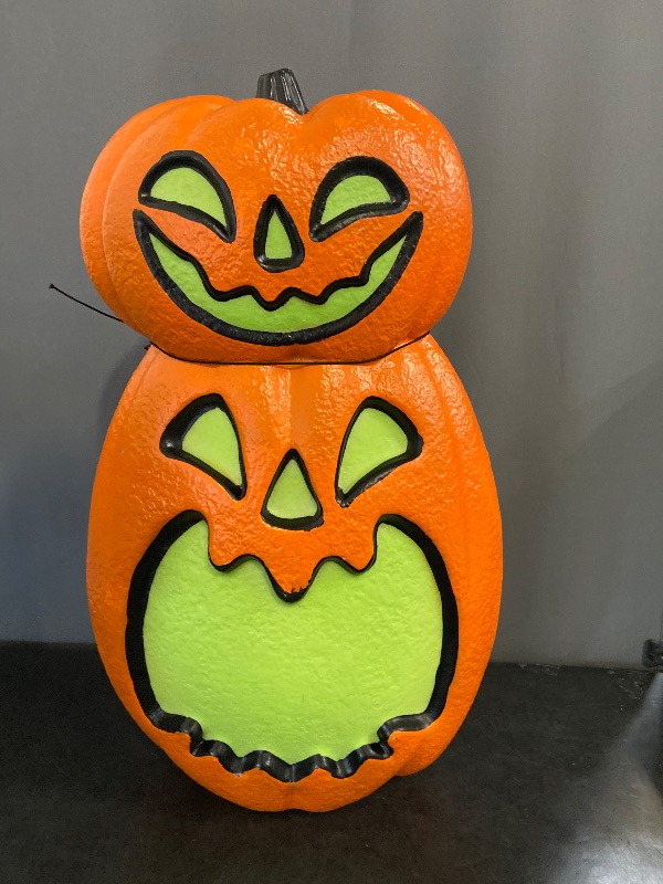 Photo 1 of Hyde & Eek 23” Outdoor Halloween Light & Sound Spooky Pumpkin Blow Mold