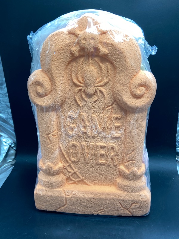 Photo 1 of 4 Pack Halloween Gravestone Foam Display Lawn Decoration 18" X 11" X 1.5" Each