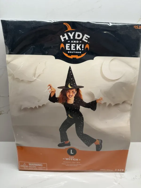Photo 1 of (M) Hyde And Eek Kids Witch Halloween Costume Large L 10-12 With Hat