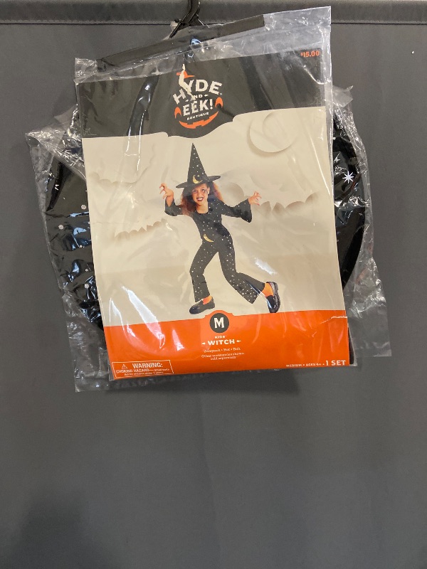 Photo 1 of (M) Hyde And Eek Kids Witch Halloween Costume Large L 10-12 With Hat