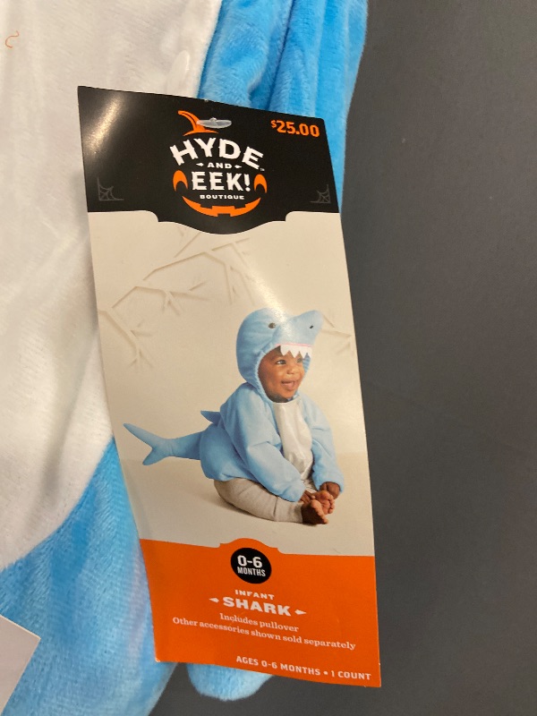Photo 1 of 0-6 Months Baby Shark Blue Halloween Costume NEW Tags Infant Hyde & Eek
