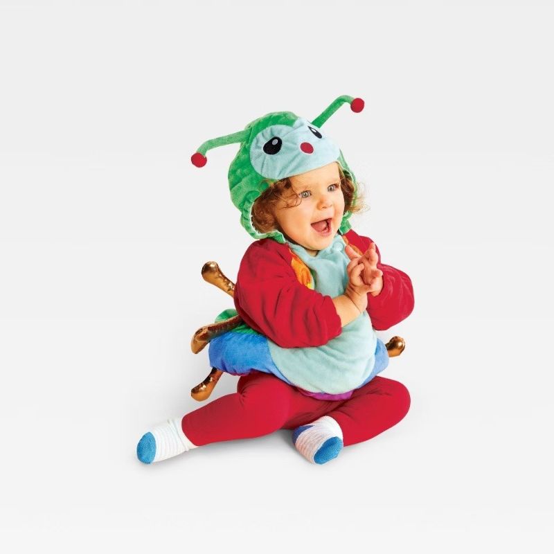 Photo 1 of Size Small-Plush Baby Caterpillar Hooded Pullover Halloween Costume