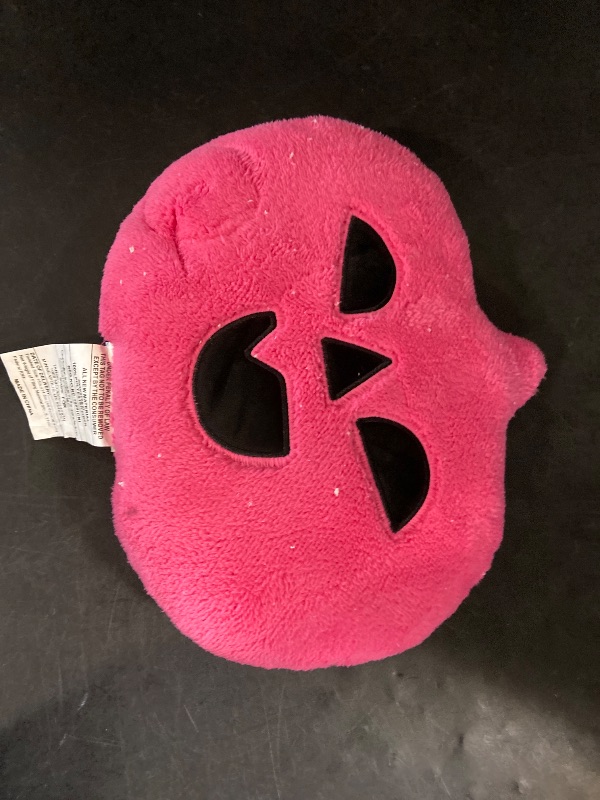Photo 1 of Pumpkin Shaped Faux Shearling Halloween Throw Pillow Pink - Hyde and EEK! Boutiqueâ„¢: Indoor Oval Cushion, Recycled Polyester Fill