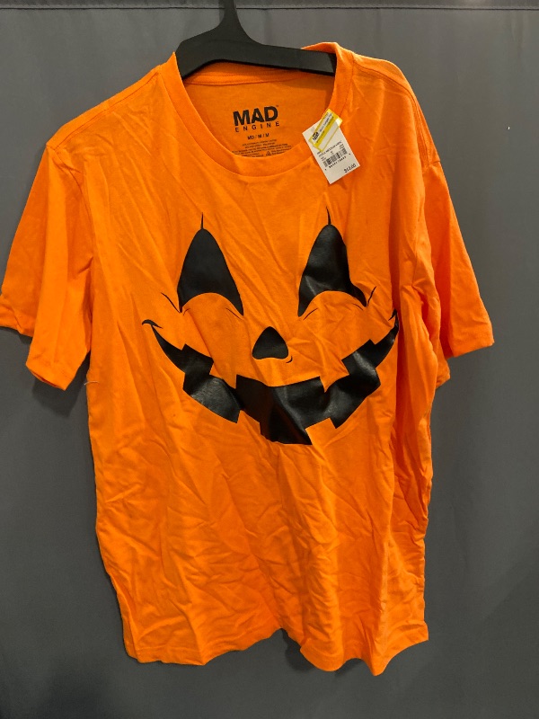 Photo 1 of Medium Size -NEW MAD Engine Men's Medium Pumpkin Face Short Sleeve Shirt Happy Jack O'lantern