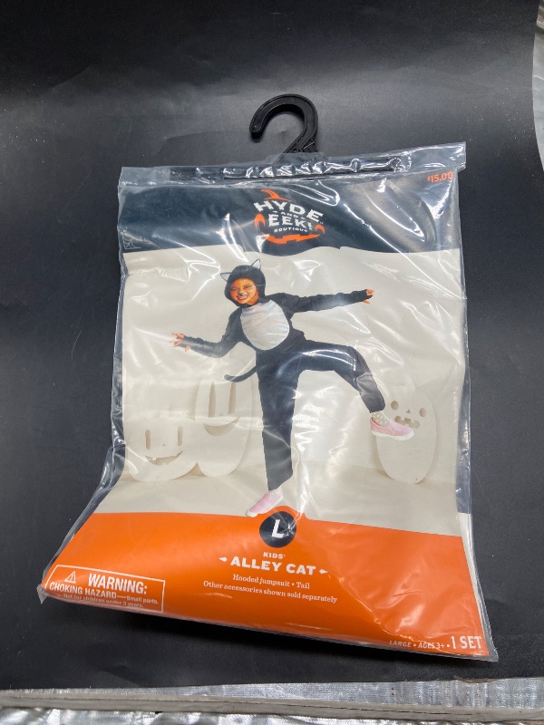 Photo 1 of SIze Large Kids' Alley Cat Halloween Costume Jumpsuit with Tail - Hyde & EEK! Boutique